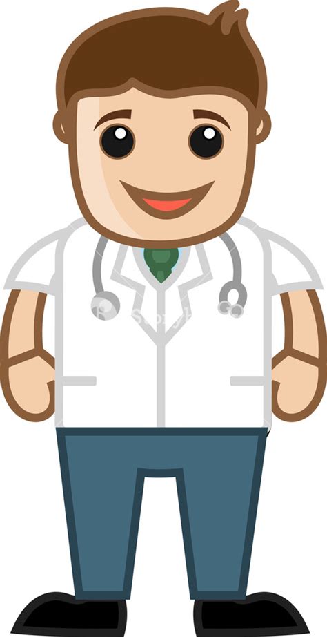 Happy Doctor Office Cartoon Characters Royalty Free Stock Image