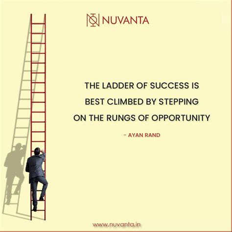 THE LADDER OF SUCCESS IS BEST CLIMBED BY STEPPING ON THE RUNGS OF