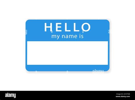 Hello My Name Is Tag Blank Sticker Vector Illustration Isolated On