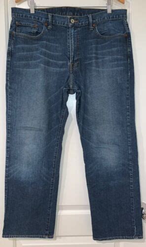 Lucky Brand Jeans Mens 36x28 Blue Denim Vintage Straight Stretch Short Ebay
