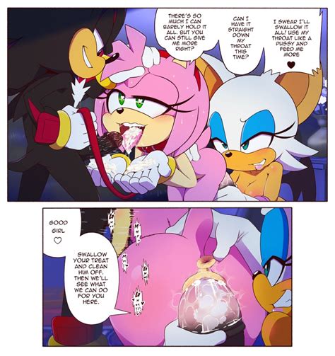 Hecticarts Amy Rose Rouge The Bat Shadow The Hedgehog Sonic Series Highres Babe Girls