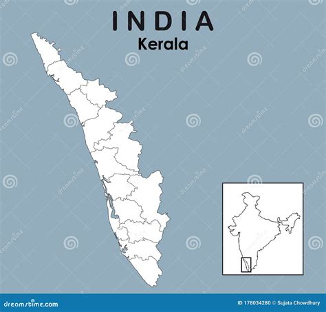 Map Of Kerala With Districts Stock Photography Cartoondealer
