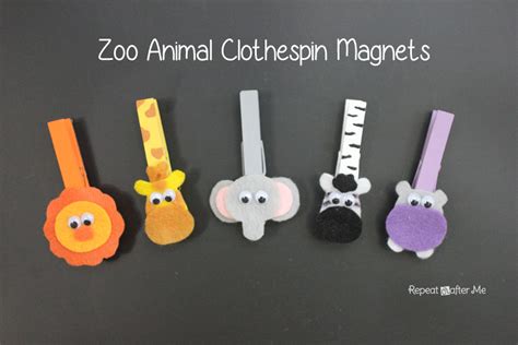 Zoo Animal Clothespin Magnets Repeat Crafter Me