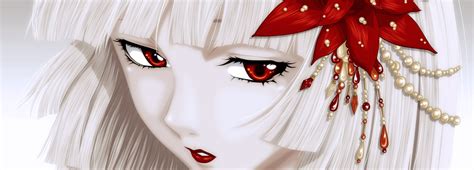 2500x900 Girl Face White 2500x900 Resolution Wallpaper Hd Anime 4k