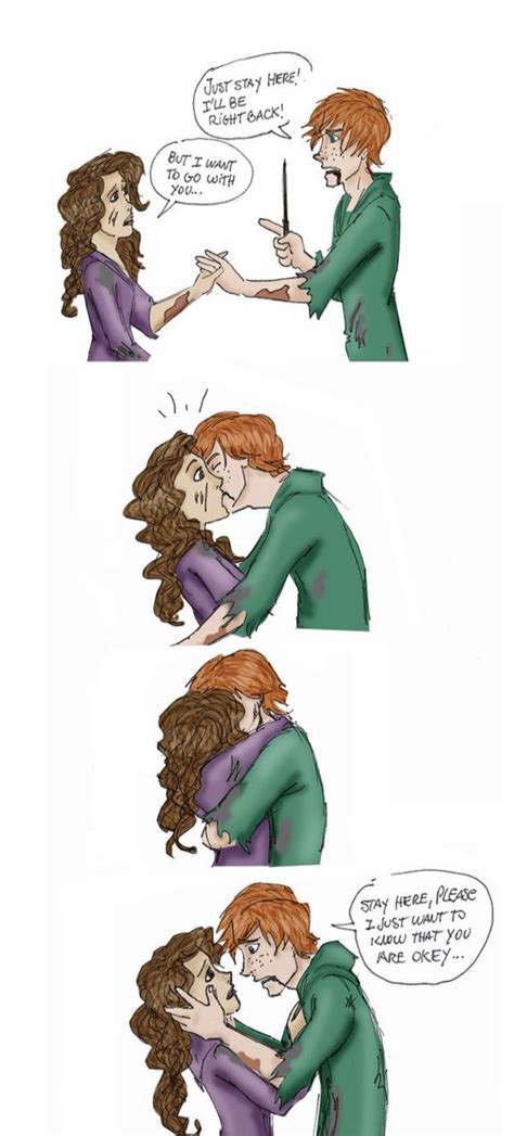 Ron And Hermione During The Battle Kiss Películas De Harry Potter Personajes De Harry Potter