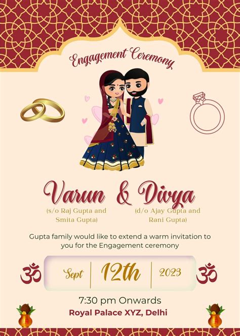 Ring Ceremony Invitation Card Engagement Invitation Latest Designs
