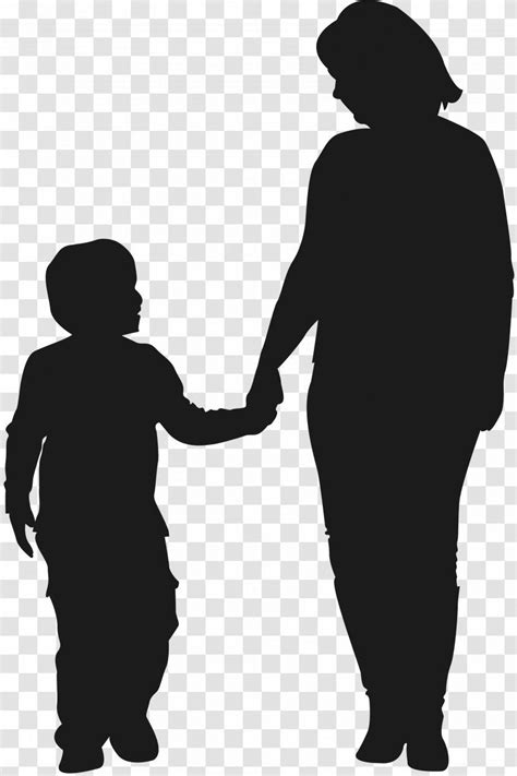 Mother Child Silhouette Son Transparent Png Mother Man Monochrome