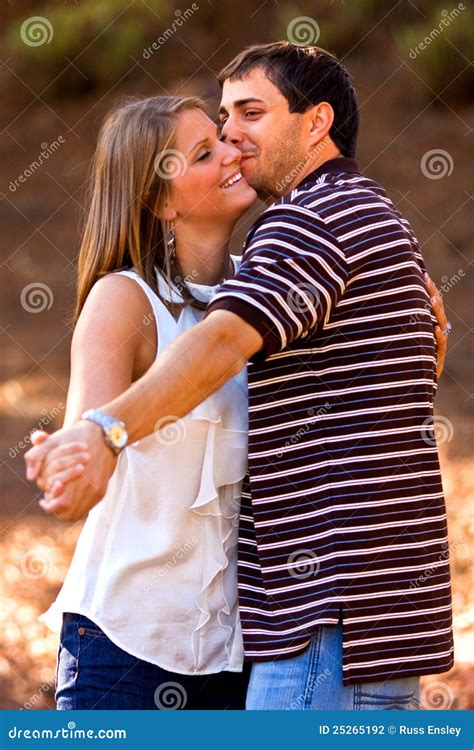 Young Couple In Love Pretend To Dance In Park Stock Photo Image Of