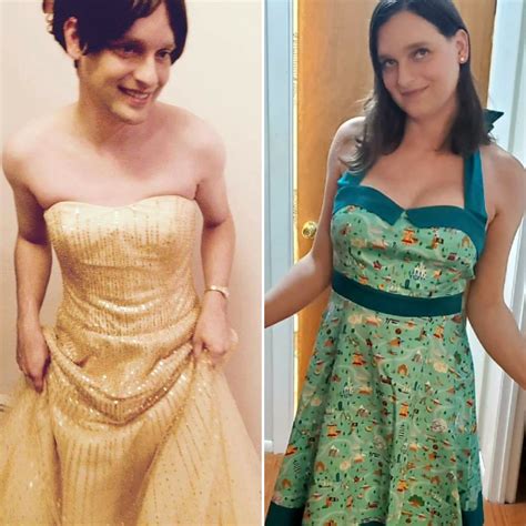 4 years hrt 34 mtf i remember trying on the dress on the left for the first time and feeling