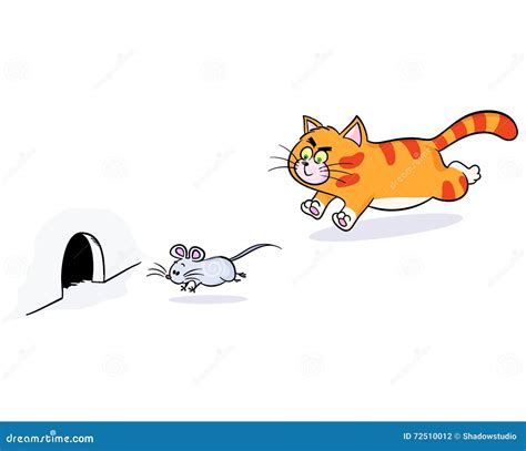 Cat Chasing Mouse Drawing