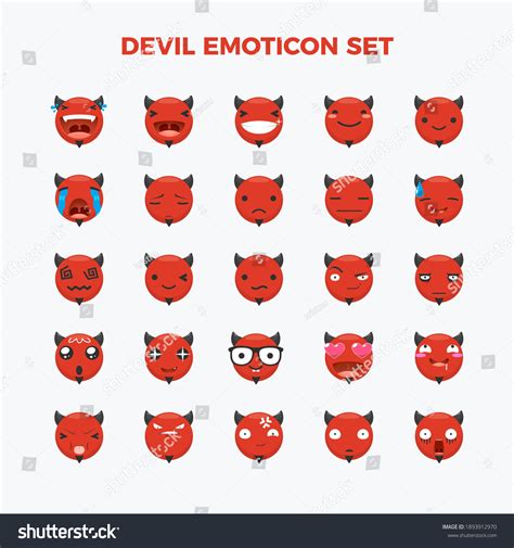 Emoticon Set Devil Isolated Vector Illustration Stock Vector Royalty