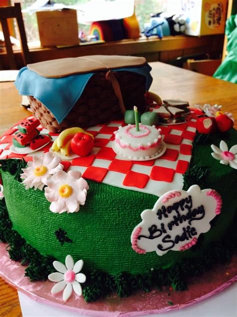 A Picnic Themed Birthday Cake With Fantastic Detail Created By The