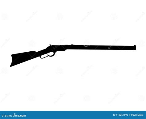 Silueta Negra Del Rifle De Winchester Ilustración Del Vector