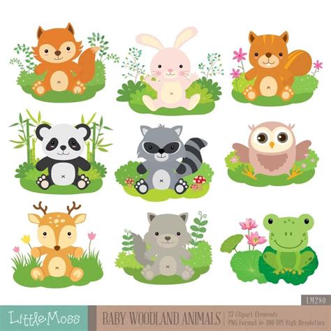 Baby Woodland Animals Digital Clipart Etsy Digital Clip Art Baby