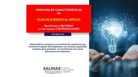 We did not find results for: INFORME LABORAL, Plan de Subsidio al Empleo (retorno y ...