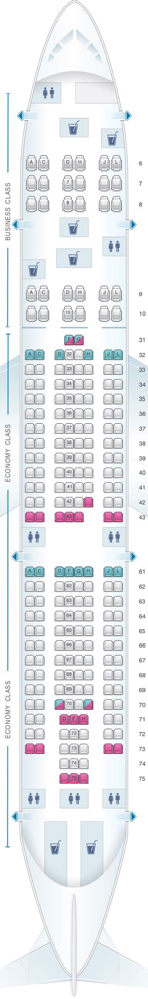 Seat Map China Eastern Airlines Airbus A330 200 Config2 Asiana