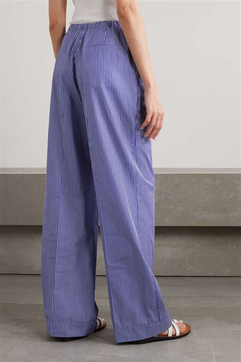 Loewe Striped Embroidered Cotton Poplin Pajama Pants Net A Porter