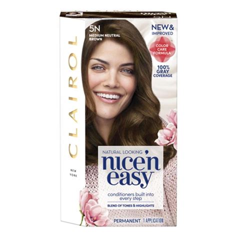 Clairol Nicen Easy Permanent Hair Color Medium Natural Brown 5n Pack Of 2