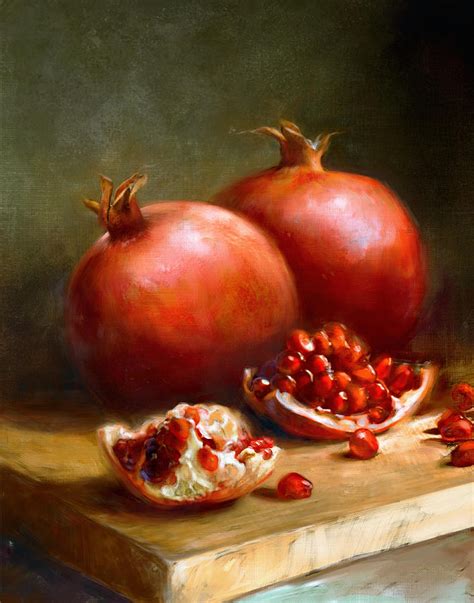Pomegranates Painting By Robert Papp Pixels