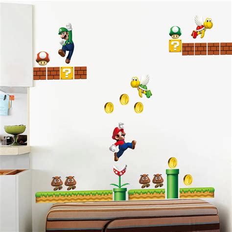 Super Mario Wall Decal Sticker Bedroom Vinyl Kids Toad