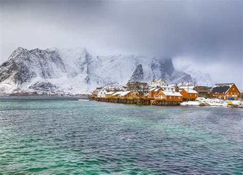 View Of Scenic Lofoten Islands Archipelago Spring Scenery Stock Image