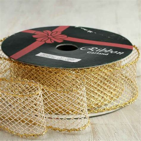 Gold Mesh Wired Ribbon Ribbon And Trims Craft Supplies Factory