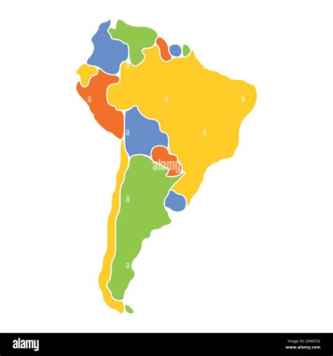Smooth Map Of South America Continent Stock Vector Image And Art Alamy
