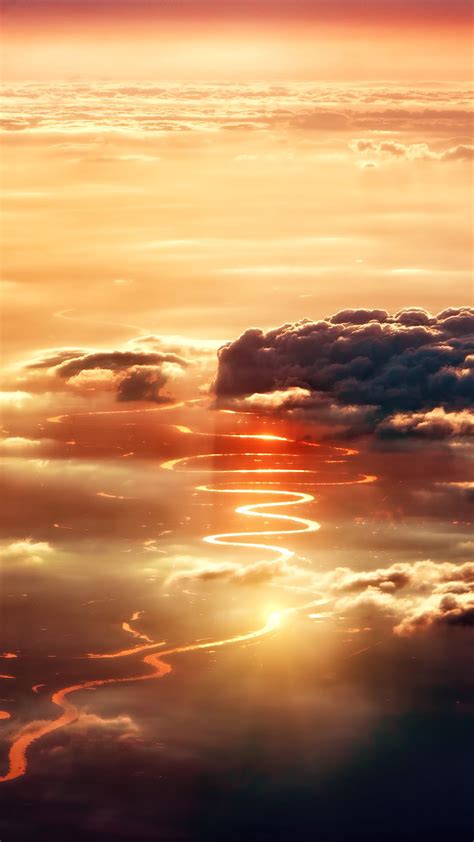Download Wallpaper 1350x2400 Clouds Sky Porous Sunlight Iphone 87