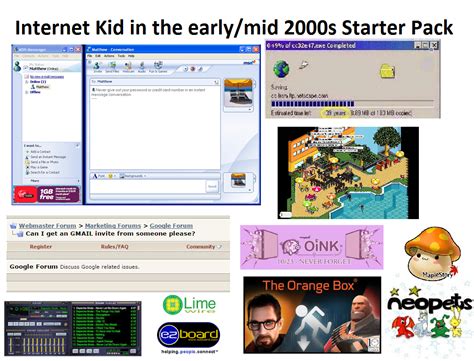 Internet Kid In The Earlymid 2000s Starter Pack Rstarterpacks