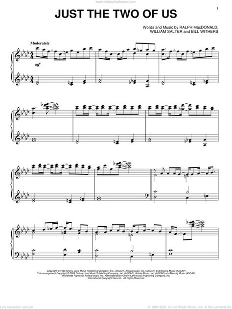 Just The Two Of Us Intermediate Sheet Music For Piano Solo Piano Sheet Music Sheet Music