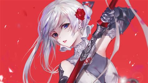 Anime Beautiful Girl Warrior Sword Fantasy 4k 301