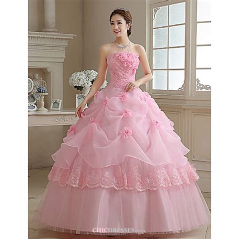Ball Gown Princess Wedding Dress Blushing Pink Floor