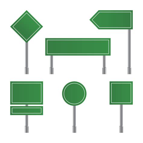 Set Of Blank Road Signs Template 11023457 Vector Art At Vecteezy