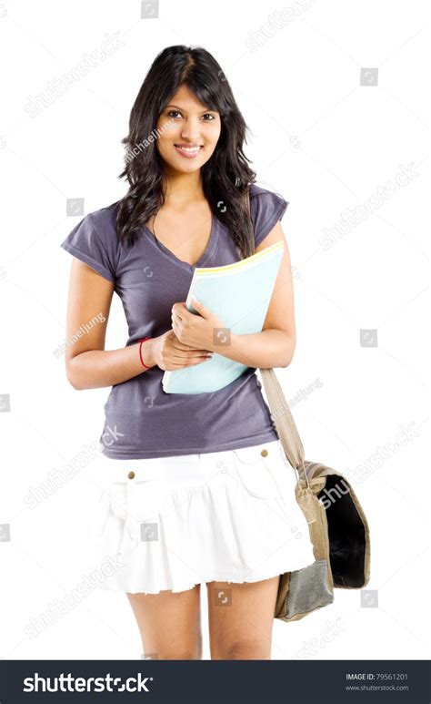 Cute Indian College Student Studio Portrait Stock Photo 79561201