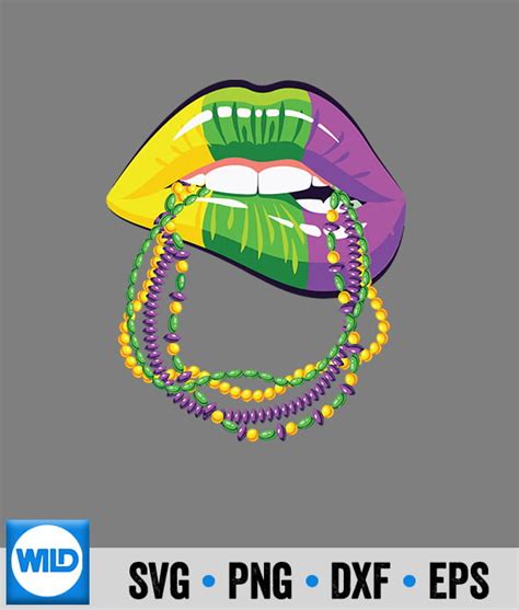 Mardi Gras Lips Svg Mardi Gras Lips Queen Beads For Carnival Svg Wildsvg