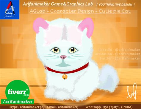 Artstation 2d Character Designcutiepie Kitten Cat Aglab