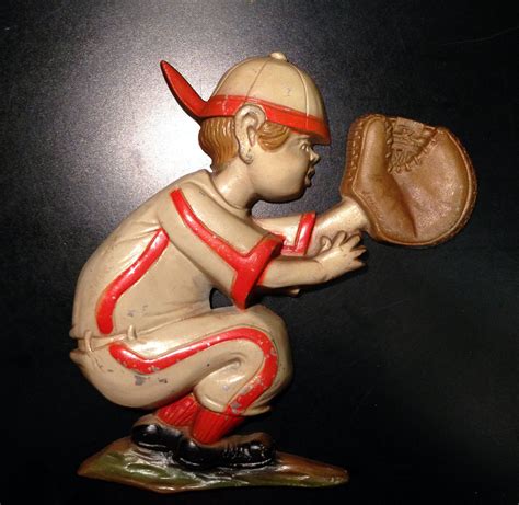 Vintage Cast Metal Sexton Baseball Pitcher Catcher And Batter Wall Decor 1970 Wall Hangings