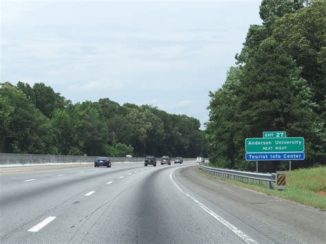 South Carolina Interstate 85 Northbound Cross Country Roads