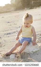 Candid Outdoor Portrait Blonde Hair Baby Stock Photo 1221250660