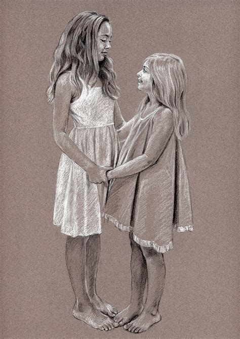 Drawing Of Two Sisters At Explore Collection Of