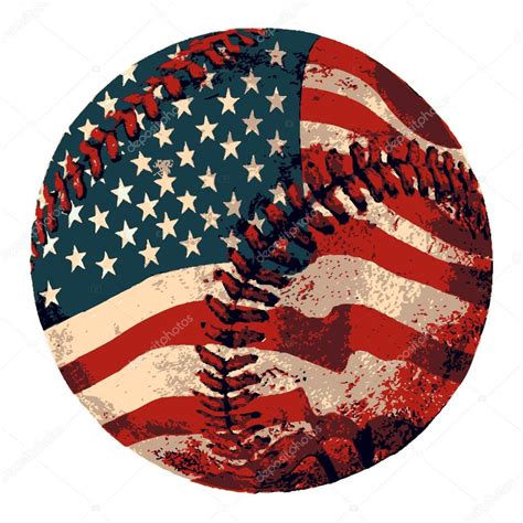Baseball Wrapped With The American Flag Stock Vector Image By