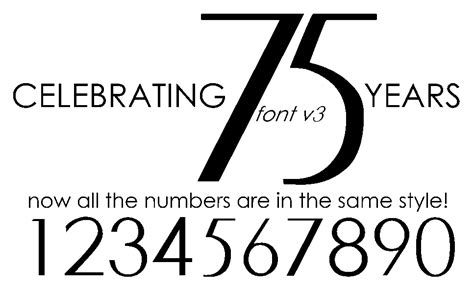 Celebrating 75 Years Font V3 By Puzzlylogos On Deviantart