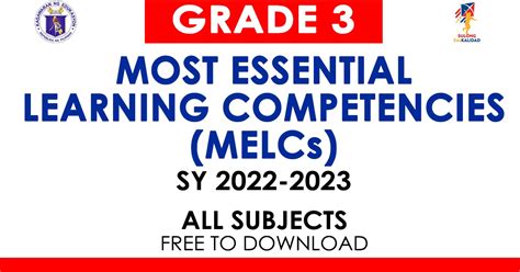 Grade 3 Most Essential Learning Competencies Melcs Sy 2022 2023