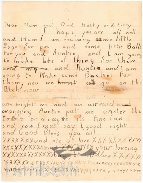 Letter From Child Evacuee World War Ii Landmarklandmark