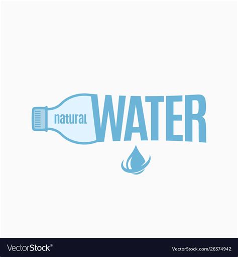 Bottle Water Design Water Logo On White Royalty Free Vector