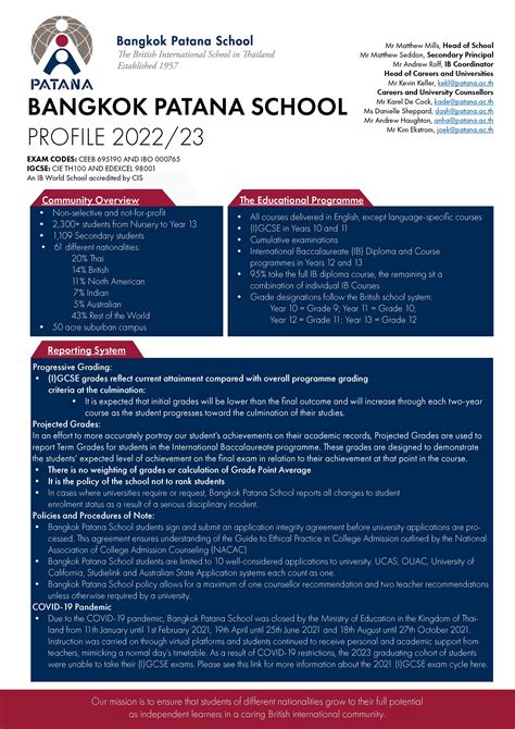University School Profile Bangkok Patana School