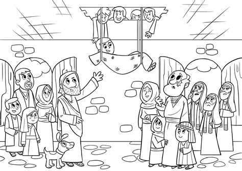 Free Coloring Page Jesus Heals The Paralyzed Man Beatriceilbeasley