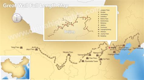 Great Wall Of China Map The Great Wall Of China Map Eastern Asia Asia