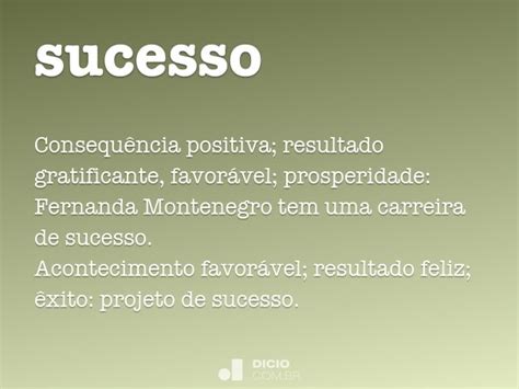 Sucesso Dicio Dicionário Online De Português