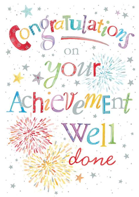 Congratulations Well Done Hand Finished Card Size 675 X 475 By